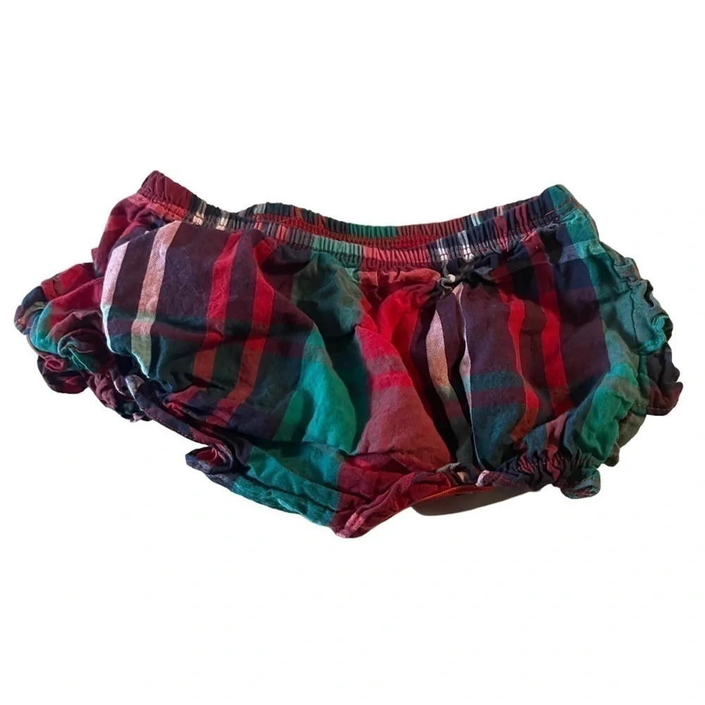 Ruffle Butts Red & Green Girl's Bloomers Size 12-18 Months Excellent Condition
